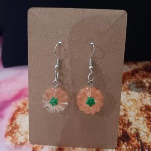 Pumpkin fish hook earrings dangly